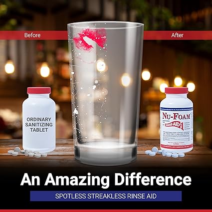 Sanitizing Tablets for Bar Glassware – Superior Rinse Aid - Hand Washing Bar, Tavern, Brewery Supplies - Spotless Serving Glasses - Professional-Grade Glass Sanitation - 100 Tablets/600 Quarts