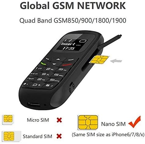 Sudroid Mini Small Mobil Cell Phone L8star BM70 Bluetooth Handset 0.66 inch Unlocked Bluetooth Earphone Dialer Support SIM Card(Black)