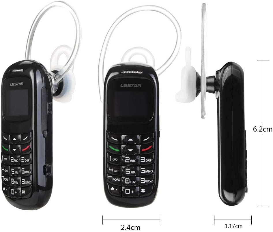 Sudroid Mini Small Mobil Cell Phone L8star BM70 Bluetooth Handset 0.66 inch Unlocked Bluetooth Earphone Dialer Support SIM Card(Black)