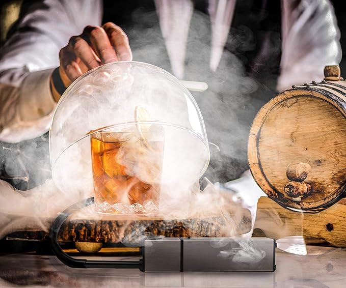 Cocktail Smoker Kit - Indoor Drink & Food Infuser with Wood Chips | Old Fashioned Whiskey Bourbon Smoker Gift