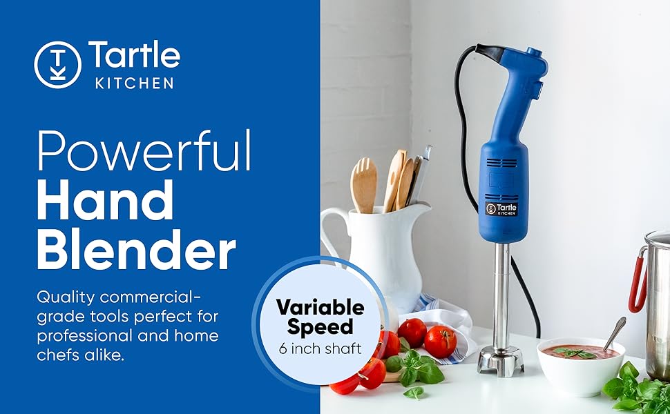 VONCI 500W Commercial Immersion Blender, 16" SUS 304 Removable Shaft, Heavy Duty Power Hand Mixer with Variable Speed 6000-20000RPM, Professional Electric Stick Blender for Restaurant Kitchen Use.