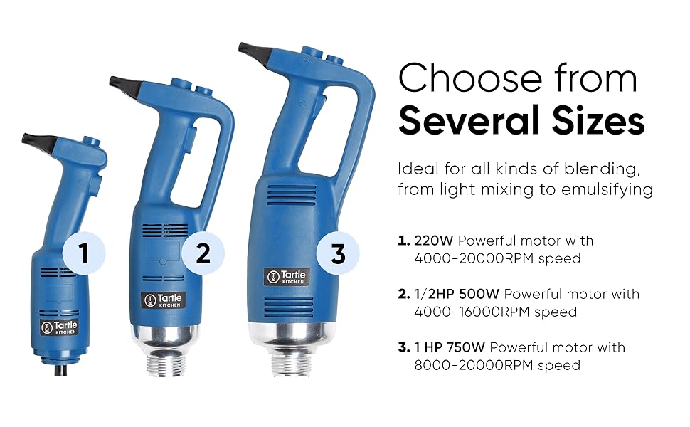 VONCI 500W Commercial Immersion Blender, 16" SUS 304 Removable Shaft, Heavy Duty Power Hand Mixer with Variable Speed 6000-20000RPM, Professional Electric Stick Blender for Restaurant Kitchen Use.