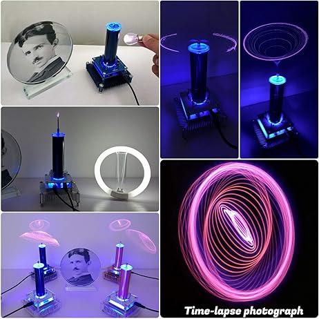 Joytech Music Tesla Coil Acrylic Base Shell Arc Plasma Loudspeaker Wireless...