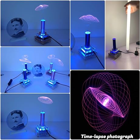 Joytech Music Tesla Coil Acrylic Base Shell Arc Plasma Loudspeaker Wireless...