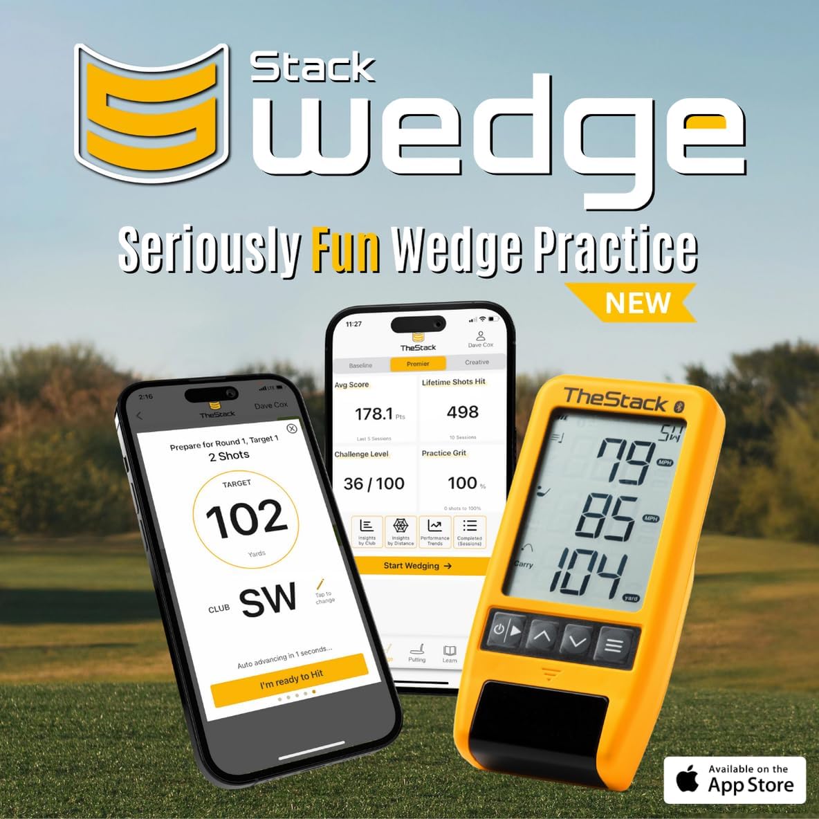 TheStack™ Radar | Golf Launch Monitor | App-Based Training System and Golf Swing Analyzer | Trainer Golf Swing Training Aid | Golf Launch Monitor Portable