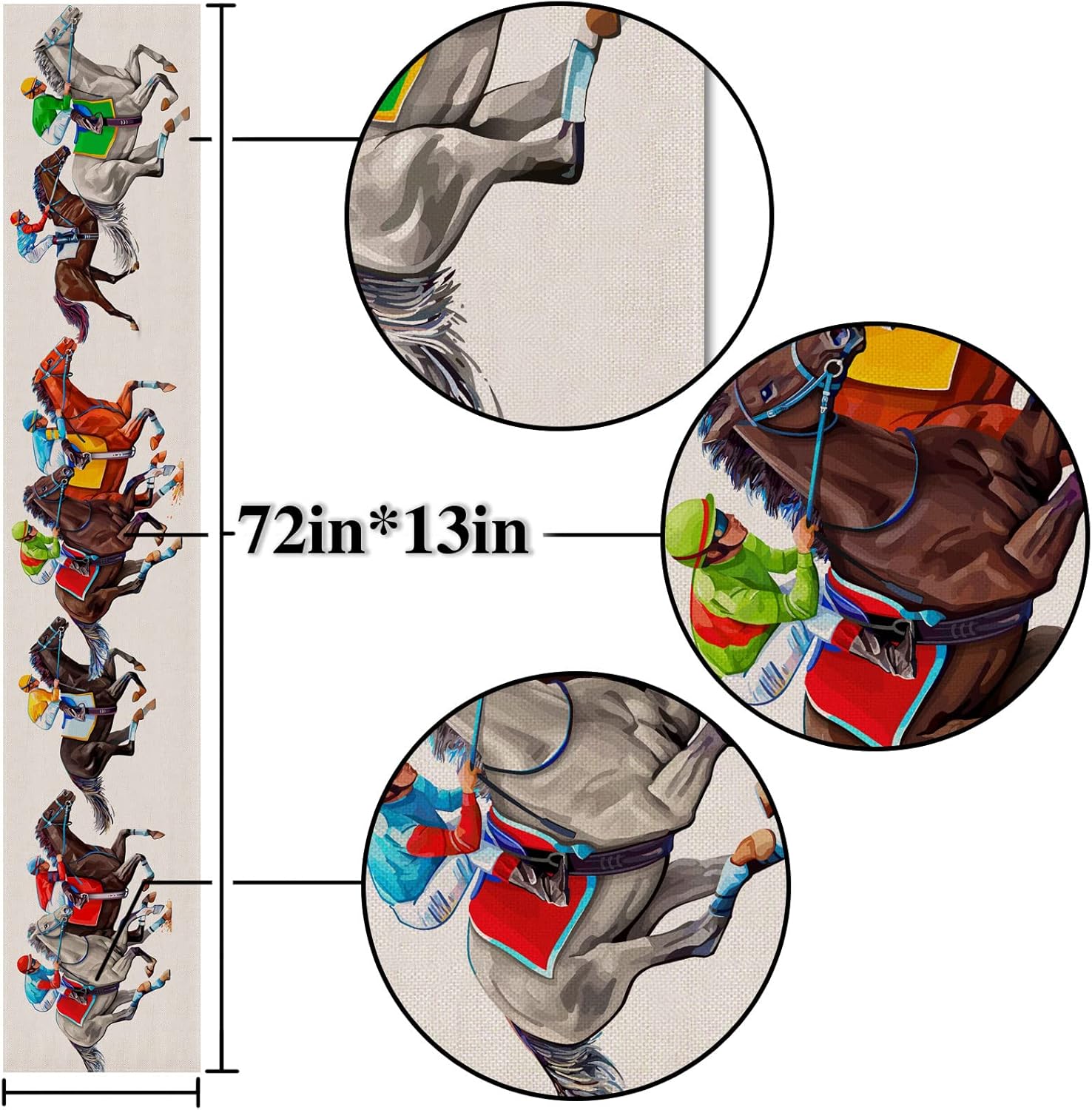 Kentucky Derby Decorations Plastic Kentucky Derby Tablecloth Run for The Roses Horse Racing Party Decoration Horse Table Cloth Kentucky Derby TableCloth for Dining Room Kitchen Indoor Outdoor Decor