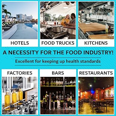 Chlorine Test Strips for Restaurants & Food Service, Precise Bleach Test Strips, 4 x Vial of 100 Sanitizer Test Strips, 0-200 ppm Test Strips for Sanitizing Solution by FryOilSaver Co. FMP 142-1362