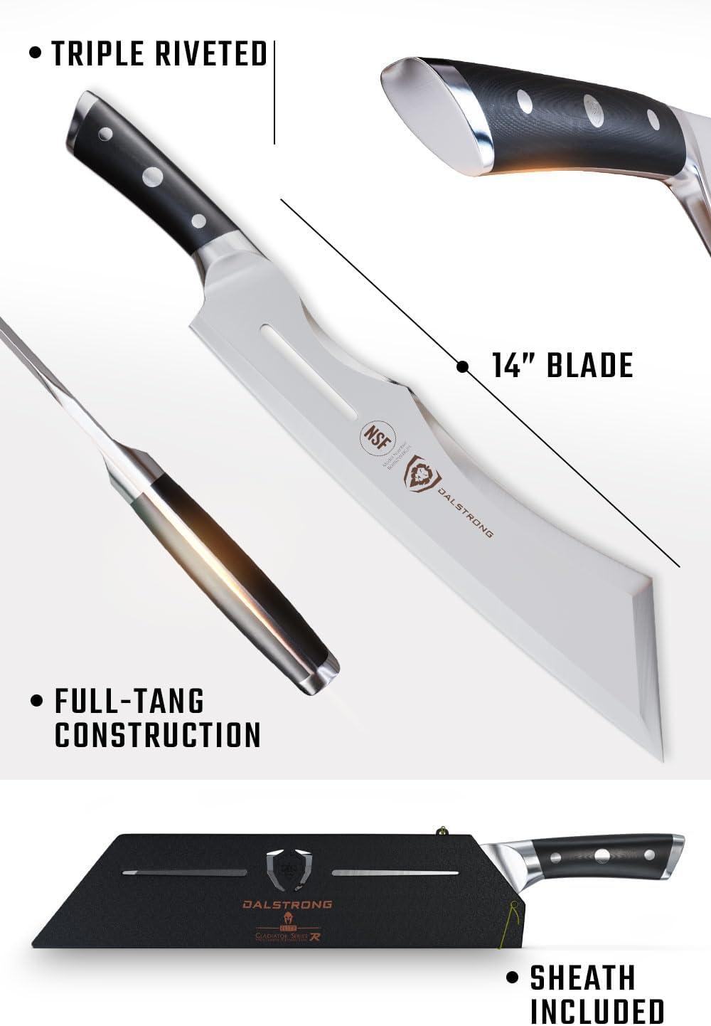 Dalstrong Heavy Duty Butcher Breaking Knife - 14 inch Cleaver Knife