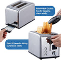 Toaster 2 Slice, CUSIMAX Stainless Steel Toaster with Large LED Display, Bread Toaster 1.5'' Extra-wide Slots with 6 Browning Settings,...
