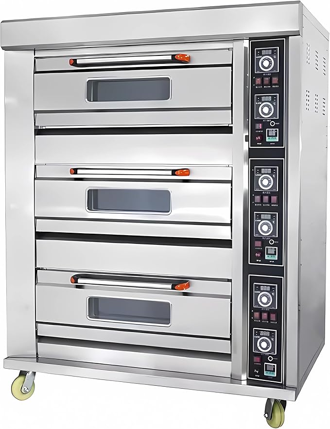 INTSUPERMAI Commercial Pizza Oven Electricity Bakery Oven Stainless Steel Oven 6 Tray 3 Layer 220V 19.8KW