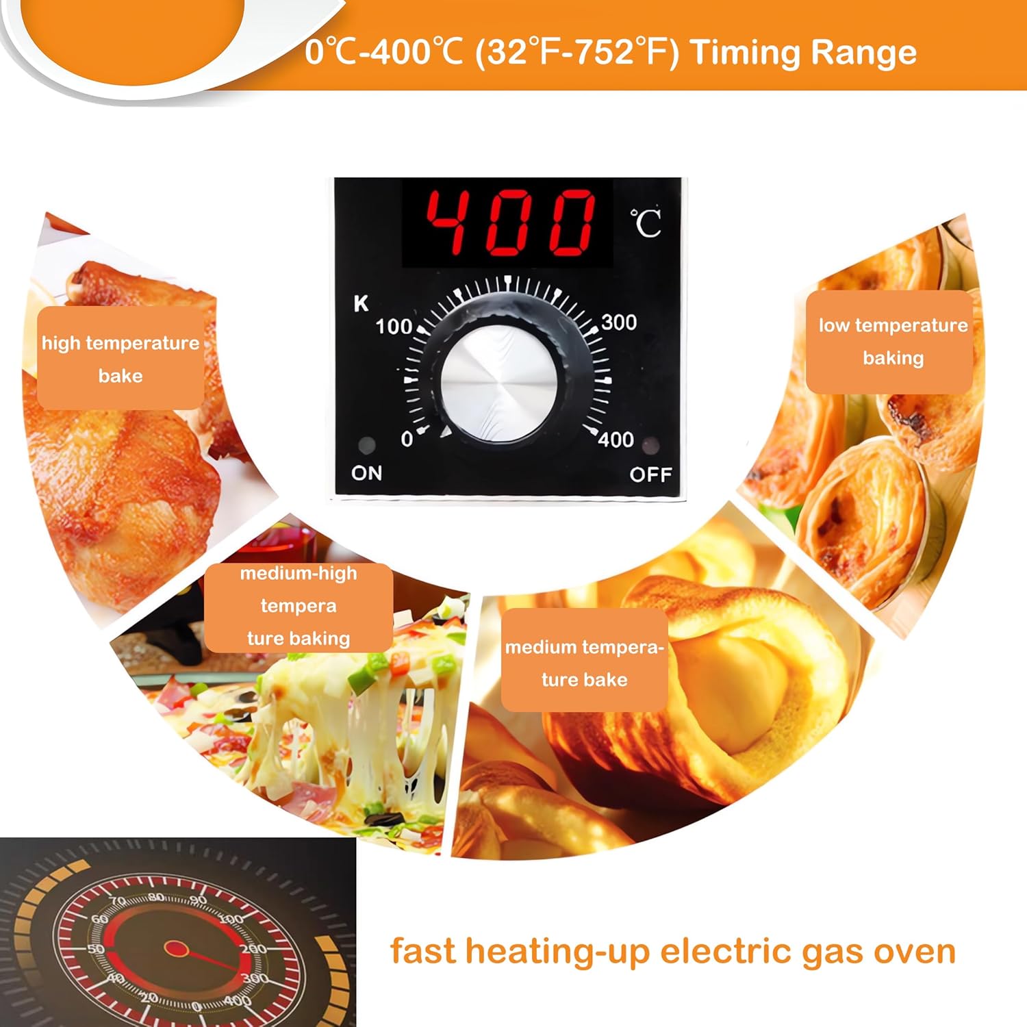 INTSUPERMAI Commercial Pizza Oven Electricity Bakery Oven Stainless Steel Oven 6 Tray 3 Layer 220V 19.8KW