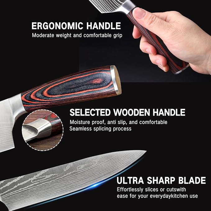 The Cooking Guild x MenWithThePot Professional Cleaver Knife - 7.4" Butcher Knife Made of German Stainless Steel - Rust-Resistant Chopping Knife Heavy Duty Meat Cleaver Designed to Last a Lifetime