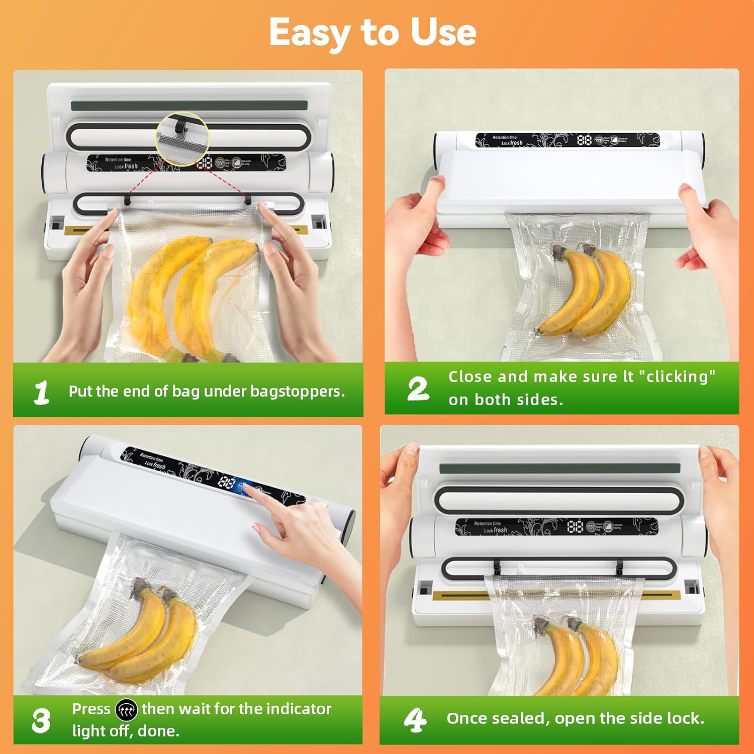 Vacuum Sealer, Vacuum Sealer Machine with 20 Food Preservation Bags