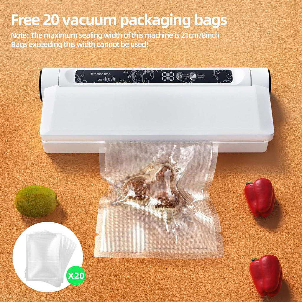 Vacuum Sealer, Vacuum Sealer Machine with 20 Food Preservation Bags