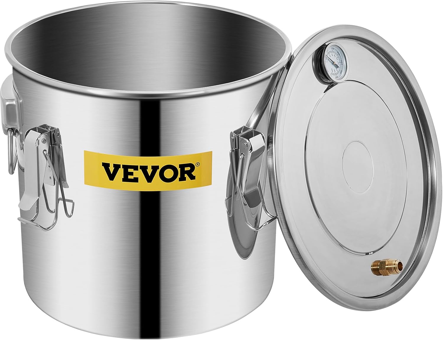 VEVOR Alcohol Still, 5Gal / 19L Alcohol Distiller with Thumper Keg, Distillery Kit for Alcohol with Copper Tube, Build-in Thermometer & Water Pump for Wine Whisky Brandy