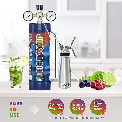 Cream Chargers 2x2112g 3.3L Bomb Pop Flavor 99.99% Purity Whip Cream Cartridge With Nozzle(2,2112g)