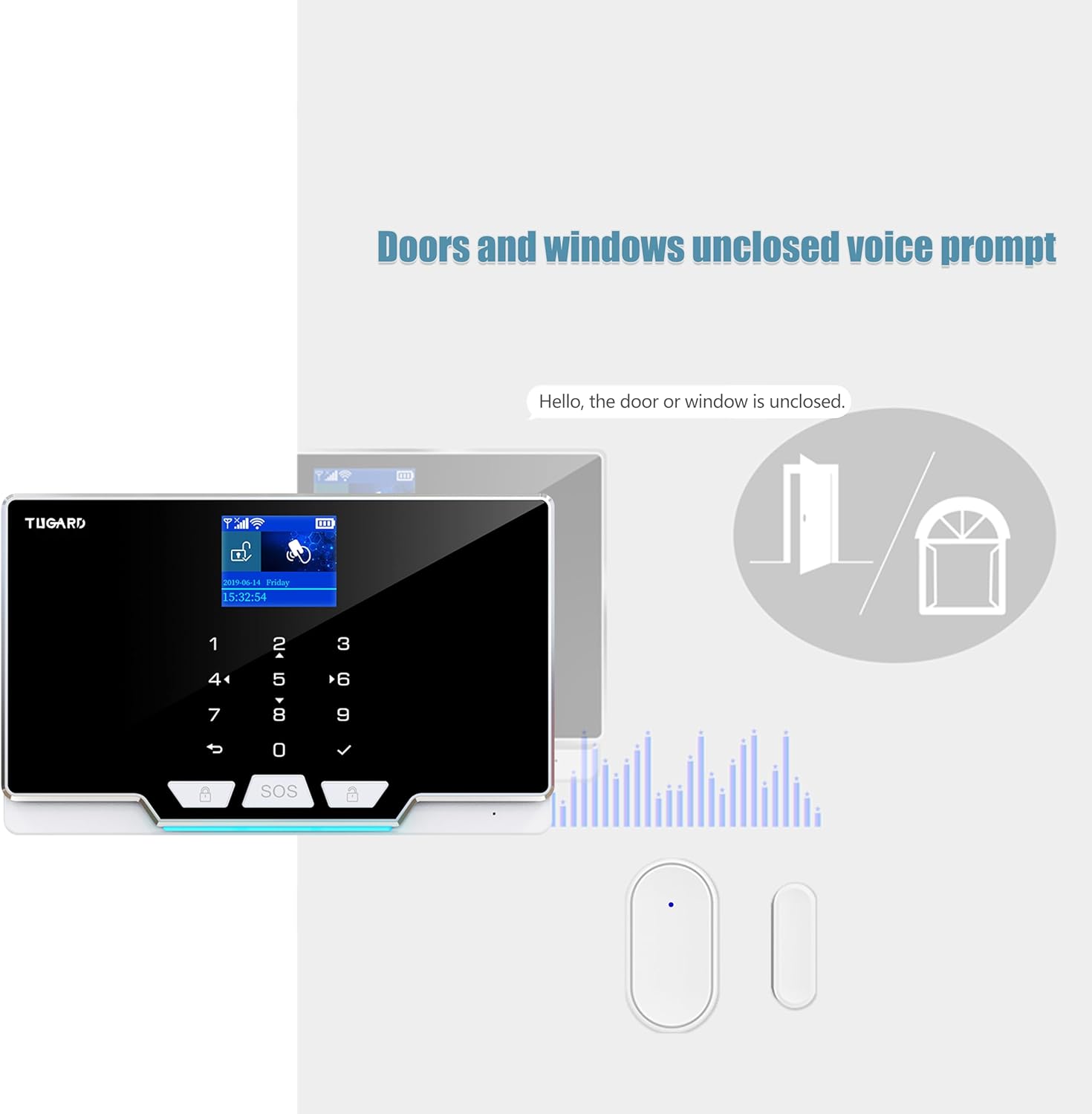 Wireless WiFi Smart Home Security DIY Alarm System with Motion Detector, Notifications with App, Door/Window Sensor, Siren, Compatible with Alexa, NO Monthly Fees