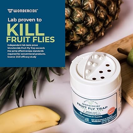 Wondercide - Fruit Fly Trap for Kitchen, Home, and Indoor Areas - Fruit Fly Killer - Pet and People Safe - Made in USA & Plant Based - 5.4 oz - 2 Pack