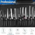 XYJ Professional Kitchen Knife Set with High-Carbon Steel Forged Blades, Chef's Knife, Cleaver, Carving Knife, Nakiri, Full Tang Design