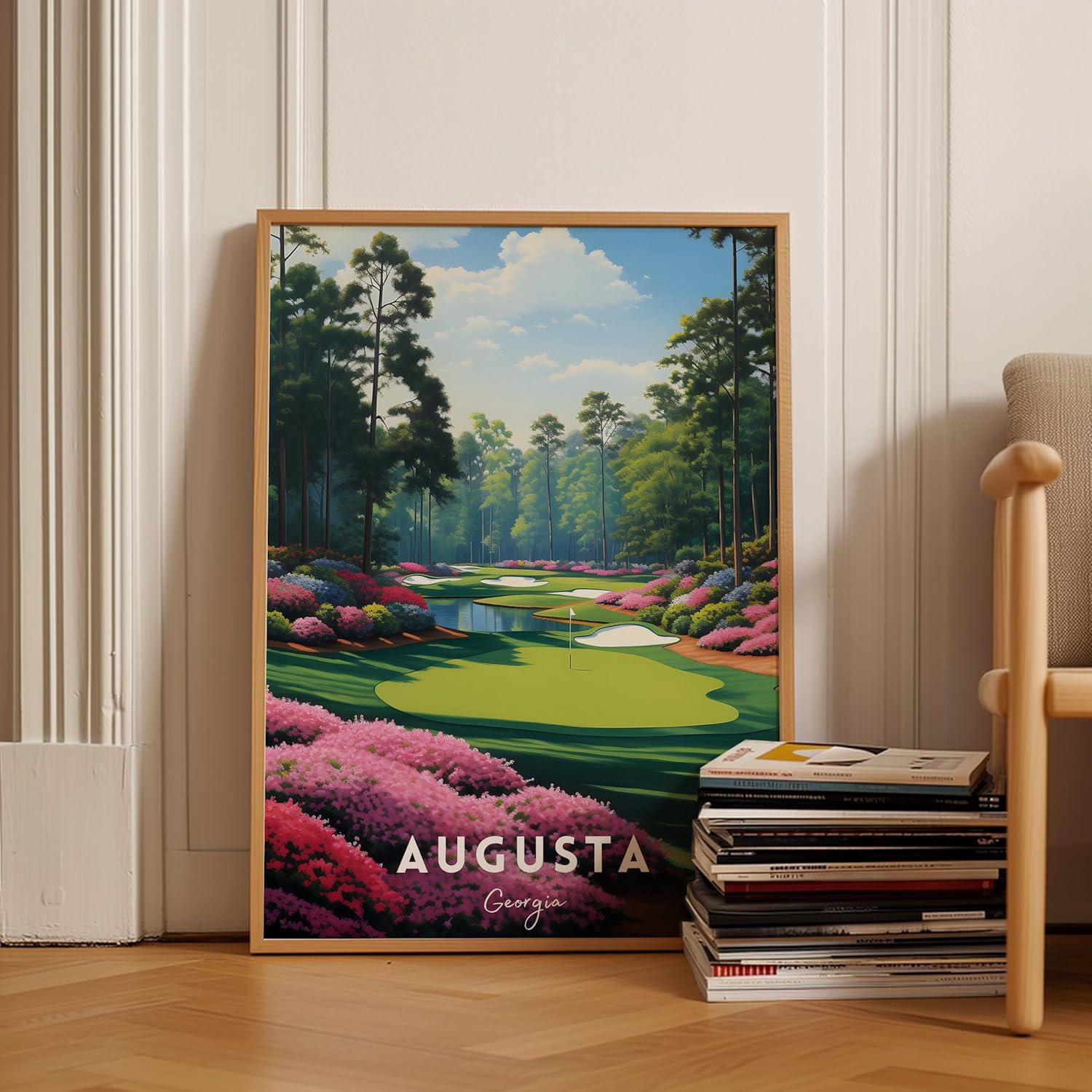 Golf Course Premium Giclee Fine Art Prints - Augusta, Pebble Beach, Pinehurst, Golf Course Posters, Golf Wall Art, Aesthetic Poster for Home Office Decor, Ready to Frame