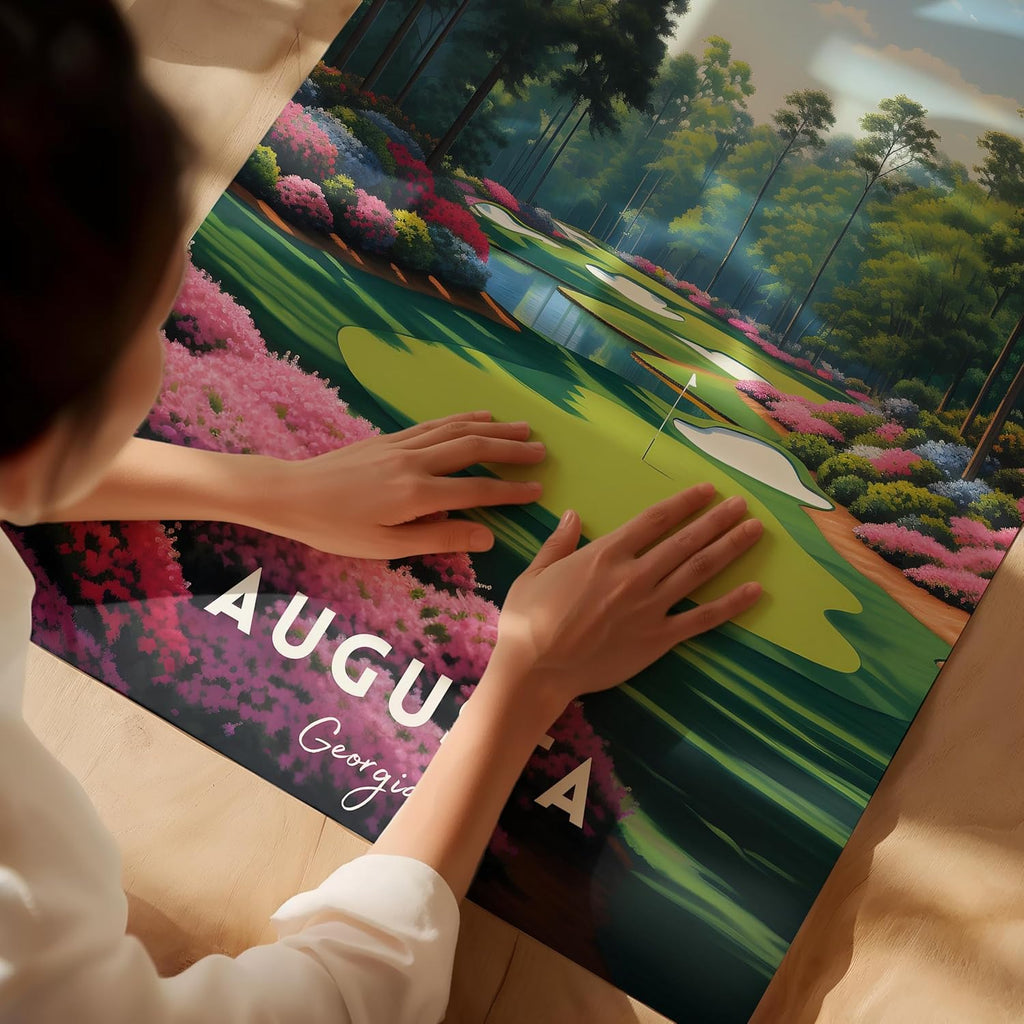 Golf Course Premium Giclee Fine Art Prints - Augusta, Pebble Beach, Pinehurst, Golf Course Posters, Golf Wall Art, Aesthetic Poster for Home Office Decor, Ready to Frame