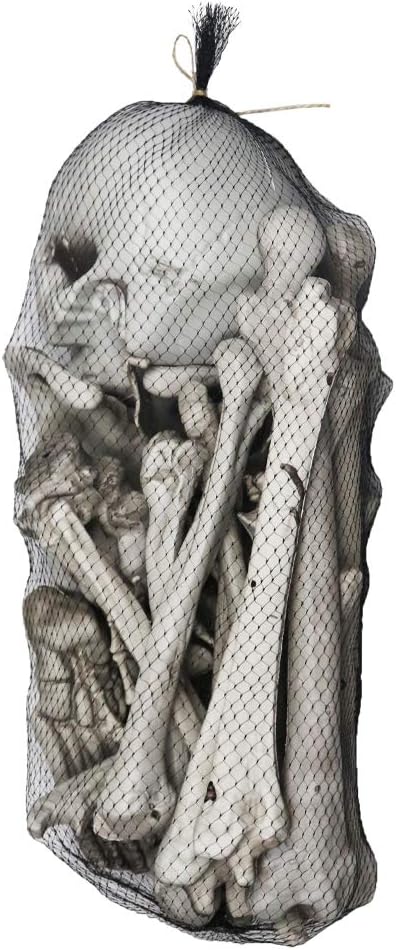 Bag of Bones Halloween Life Size Skeleton Skull for Decoration and Spooky Graveyard 28 PCS