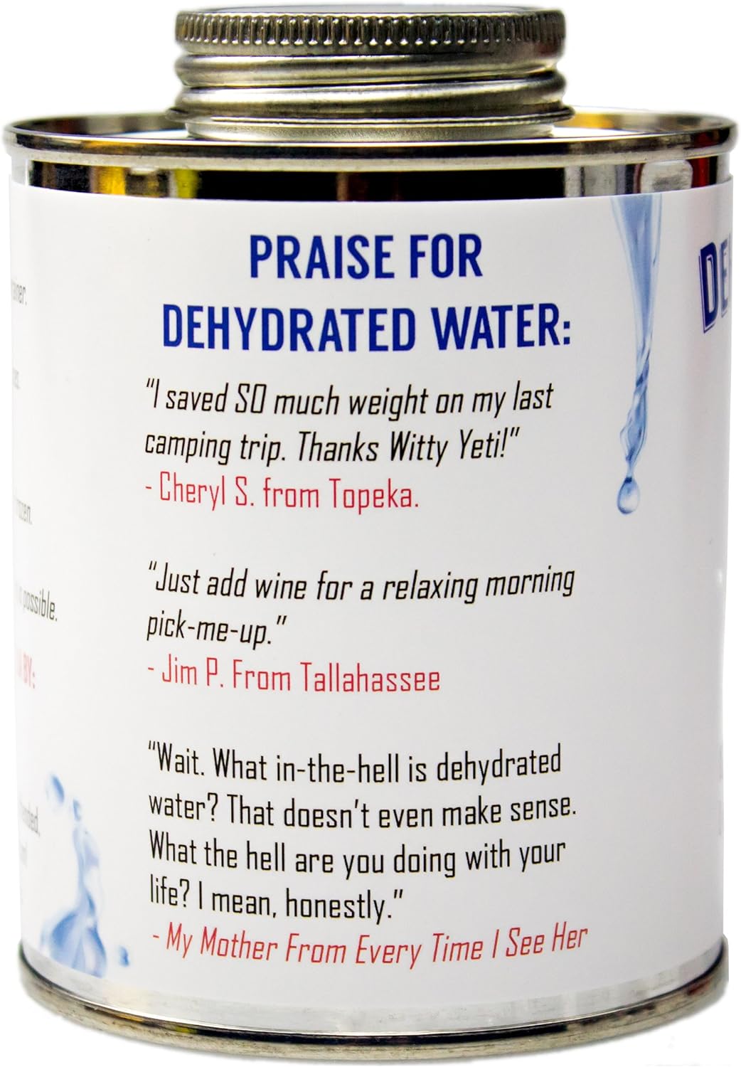 Witty Yeti Dehydrated Water 16oz Can. New Formula! Essential Camping & Survival Supply. Funny Gag Gift & Adult Stocking Stuffer for Men & Women. Hilarious Novelty & Practical Joke.