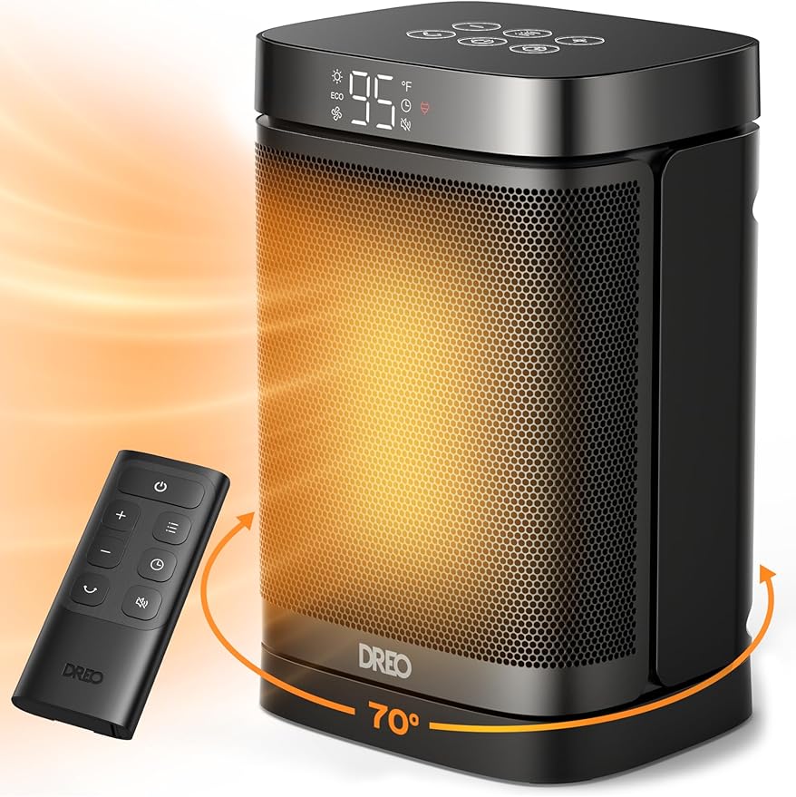 Space Heater, Portable Electric Heaters for Indoor Use with Thermostat and Remote