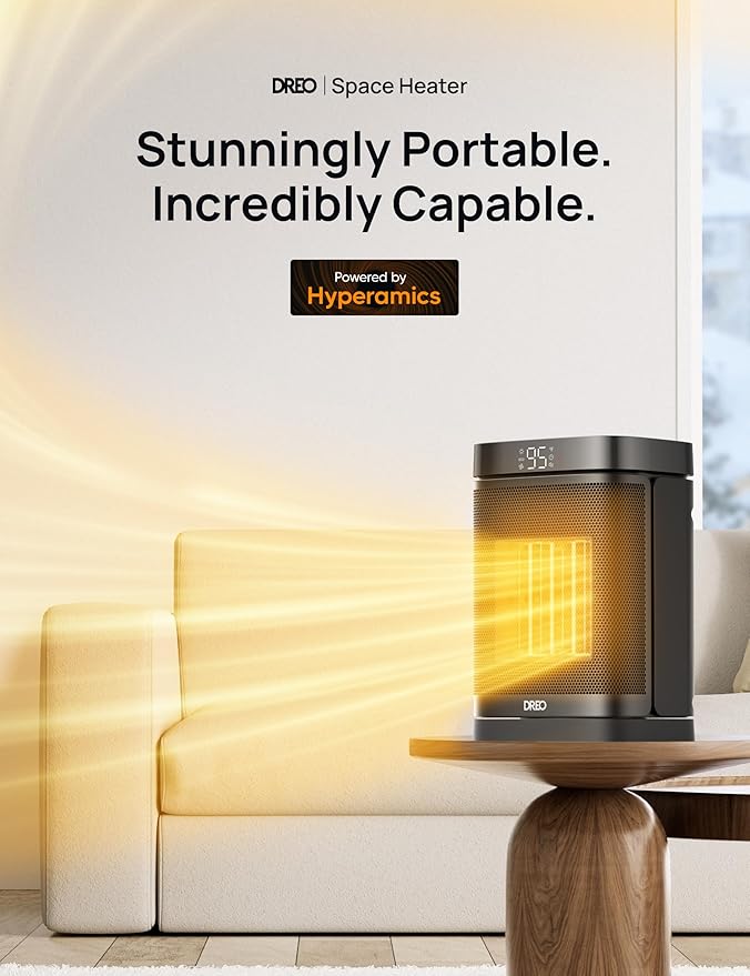 Space Heater, Portable Electric Heaters for Indoor Use with Thermostat and Remote