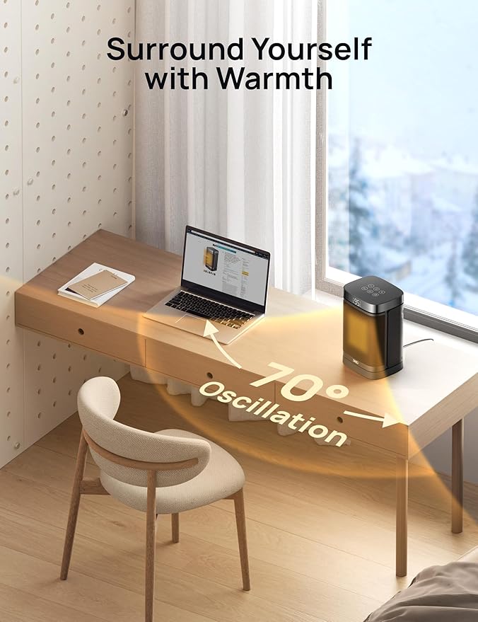 Space Heater, Portable Electric Heaters for Indoor Use with Thermostat and Remote