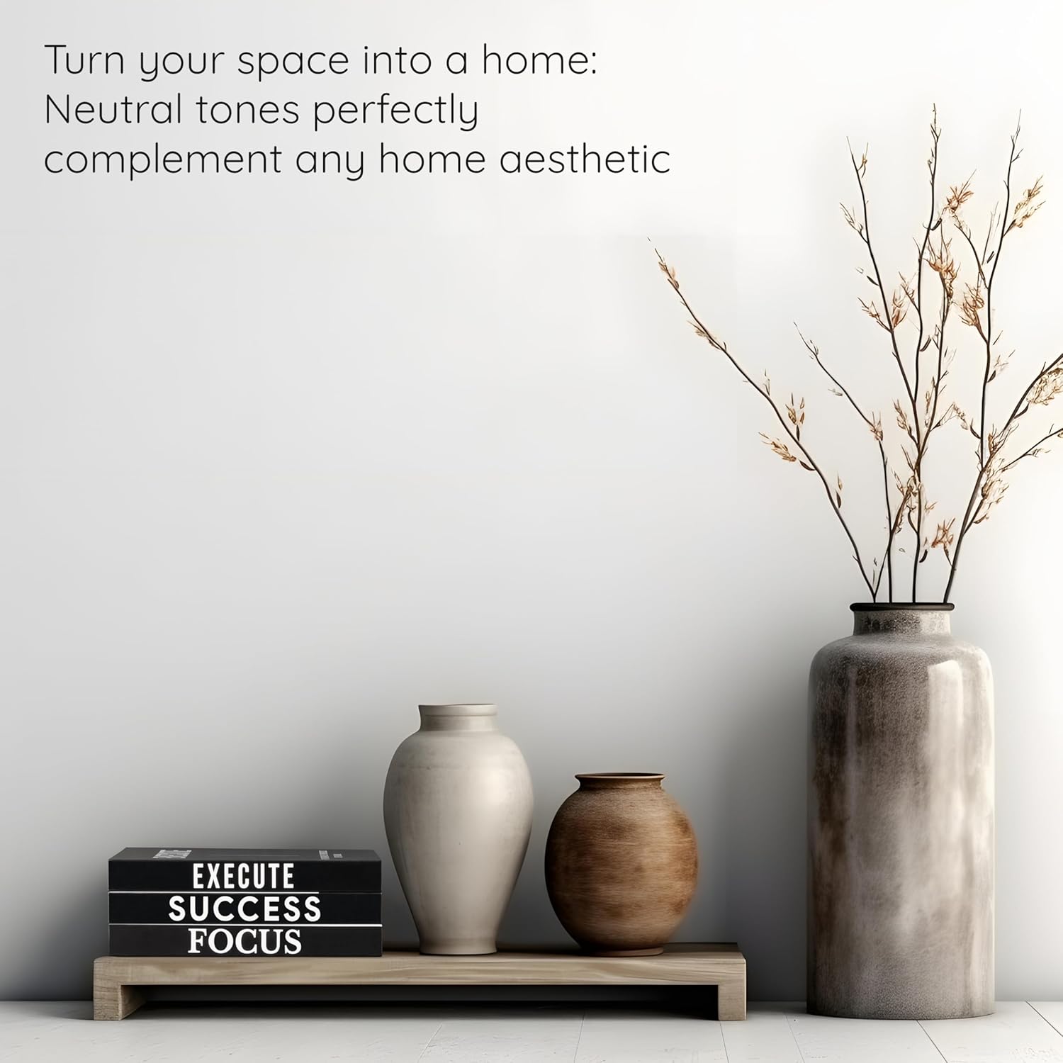 Motivational Desk Décor Set of 3 Decorative Books for Modern Home Office Decor Shelf Aesthetic Black & White Faux/Fake Books for Decoration Minimalist Book Box for Coffee Table Bookshelf TV Stand