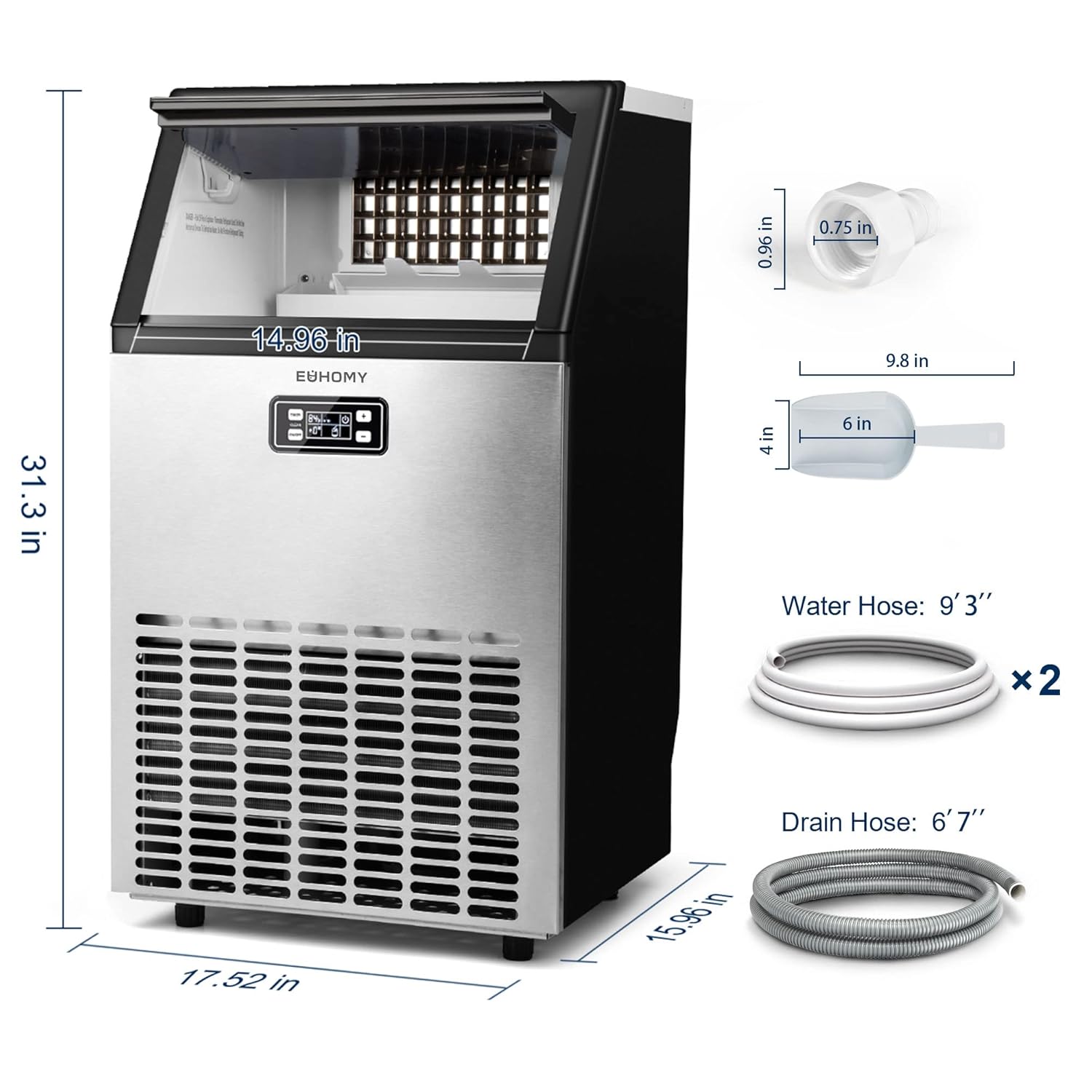Commercial Ice Maker Machine, 100lbs/24H