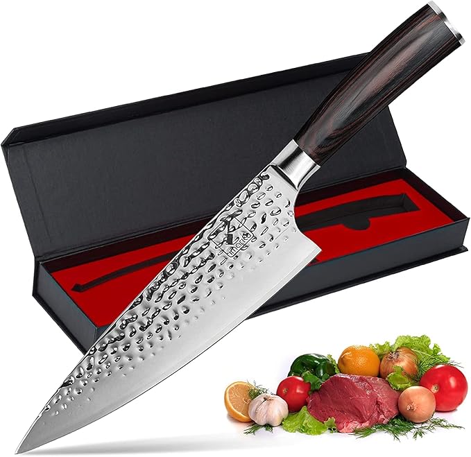 imarku Damascus Chef Knife, 8 Inch Kitchen Knife Ultra Sharp