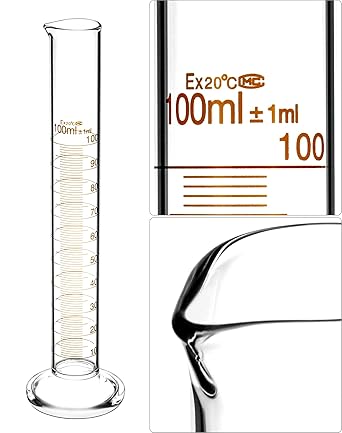 QWORK Lab Glassware Set, Quality Borosilicate Glass Beaker Flask Cylinder Set, Heat Resistant, Ideal for Laboratories and School Science Experiments