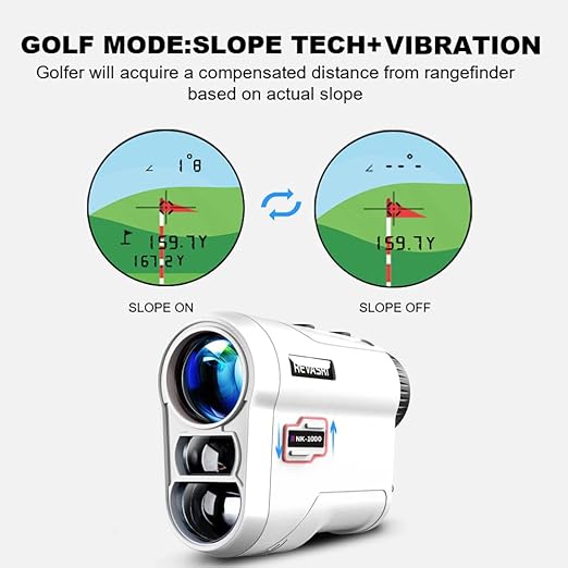 Golf Rangefinder with Slope and Pin Lock Vibration, External Slope Switch for Golf Tournament Legal, Rangefinders with Rechargeable Battery 600/1000YDS Laser Range Finder