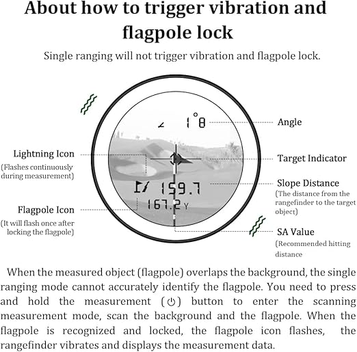 Golf Rangefinder with Slope and Pin Lock Vibration, External Slope Switch for Golf Tournament Legal, Rangefinders with Rechargeable Battery 600/1000YDS Laser Range Finder