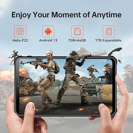 OUKITEL RT3 Rugged Android 13 Tablet - 8 Inch Waterproof-Tablet, 7GB+64GB 1TB Expandable, 5150mAh Battery Industrial Tablet PC, 16+8MP Camera, IP68&IP69K Tablet, Dual SIM/5G WiFi/BT5.3/OTG/NFC-Orange