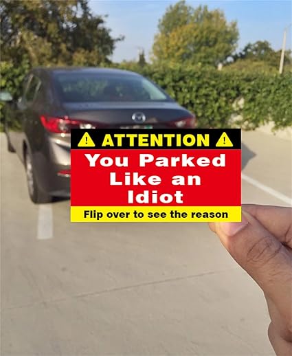 Bad Parking Cards, 50Pcs You Parked Like An Idiot Cards, 3.5"x2" Learn to Park Cards with Multi Reasons for Bad Parking, Funny Car Accessories...