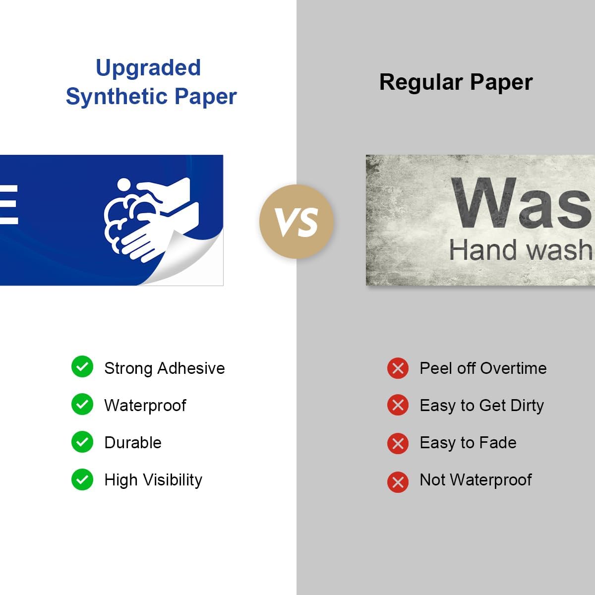 agicfour Wash Rinse Sanitize Sink Labels