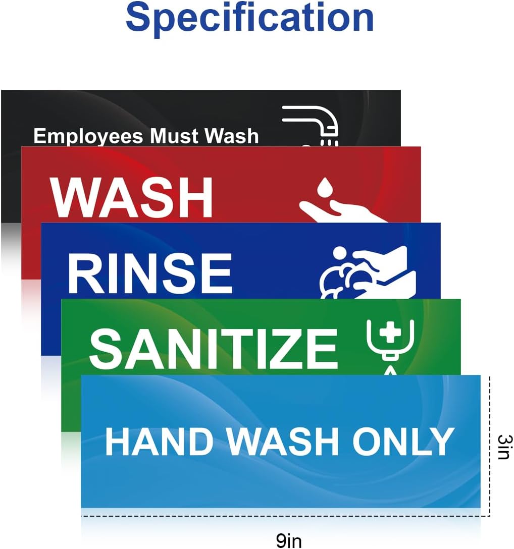 agicfour Wash Rinse Sanitize Sink Labels