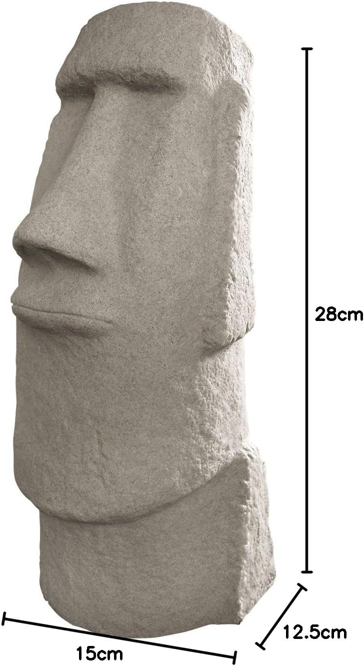 Group Easter Island Head Statue – Natural Granite Appearance – Made of Resin – Lightweight – 28” Height
