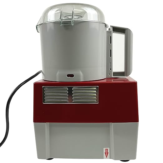 Robot Coupe R2B Food Processor Cutter/Mixer, 3-Quart Batch Bowl, Polycarbonate, 1 HP, 120v, Gray, Red, and Clear