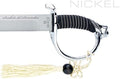 Fox Knives Maniago Italy Sciabola del Sommelier Saber Champagne Sabre, Stainless Steel Blade, Nickel Finish, Wooden Display Box - Wine Knife Bottle Opener