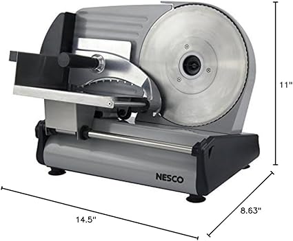 NESCO Stainless Steel Food Slicer Adjustable Thickness, 8.7",Silver