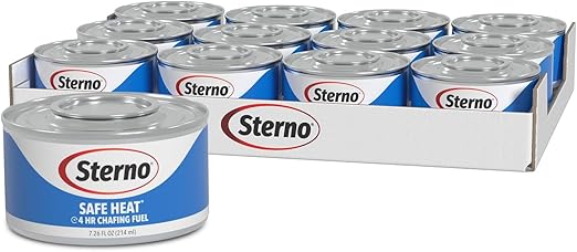 Sterno Fuel Cans - 4-Hour Burn, Chafing Dish Fuel Can Burners for Food Warmer, Resealable Chafer Fuel Canned Heat, Safe Heat - 7.26 Oz Each