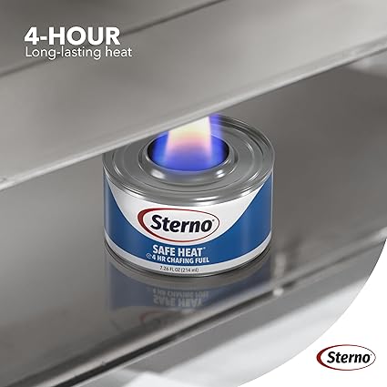 Sterno Fuel Cans - 4-Hour Burn, Chafing Dish Fuel Can Burners for Food Warmer, Resealable Chafer Fuel Canned Heat, Safe Heat - 7.26 Oz Each