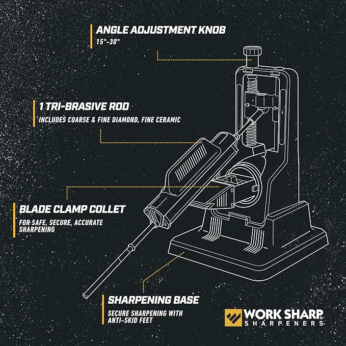 Work Sharp Precision Adjust Knife Sharpener - Knife Sharpening Tool Kit - Sharpens Kitchen & Serrated Knives
