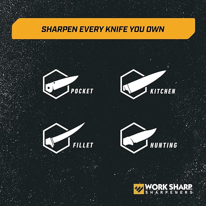 Work Sharp Precision Adjust Knife Sharpener - Knife Sharpening Tool Kit - Sharpens Kitchen & Serrated Knives